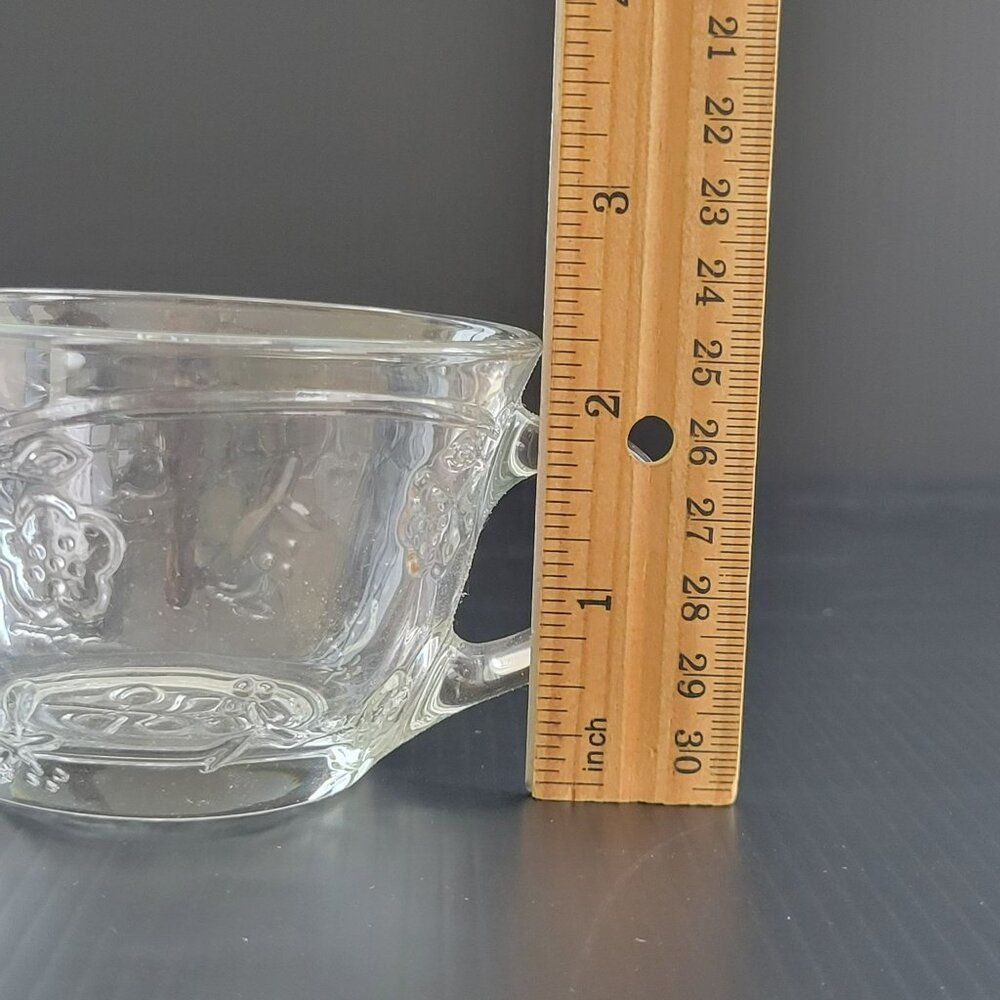 Anchor Hocking Savannah Clear Punch Coffee/Tea Cup, Set of 4, Pressed Floral - Picture 8 of 9